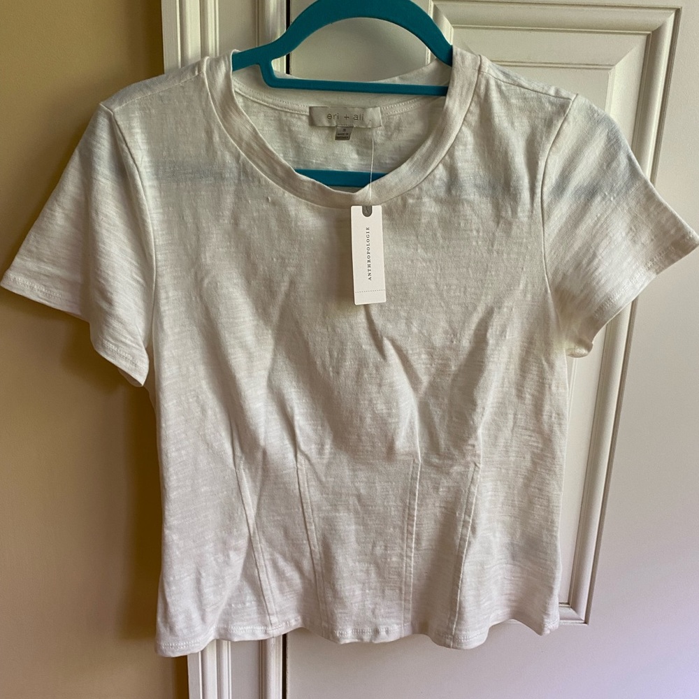 Cream/Ivory short sleeve t shirt. 100% cotton. Small